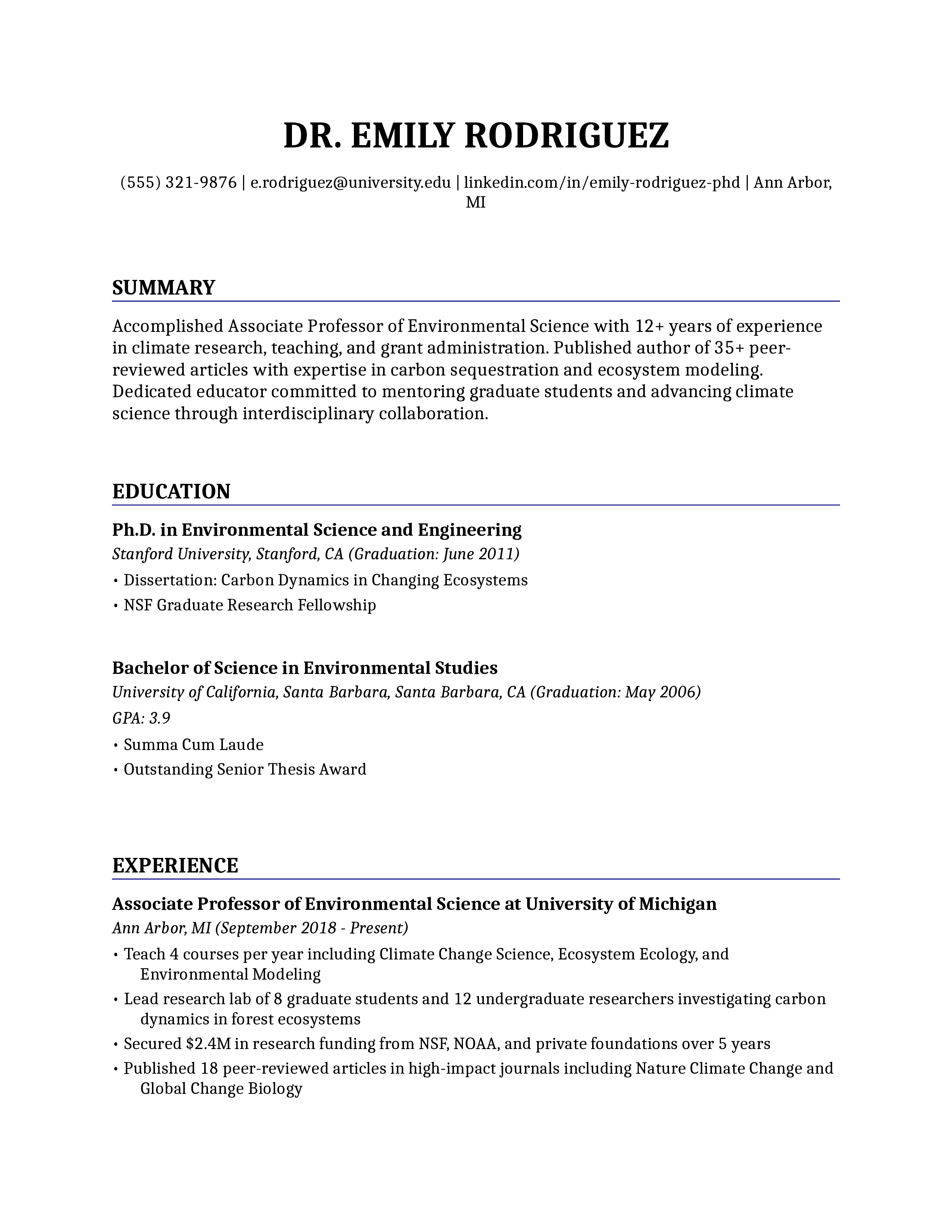 Academic Resume Template