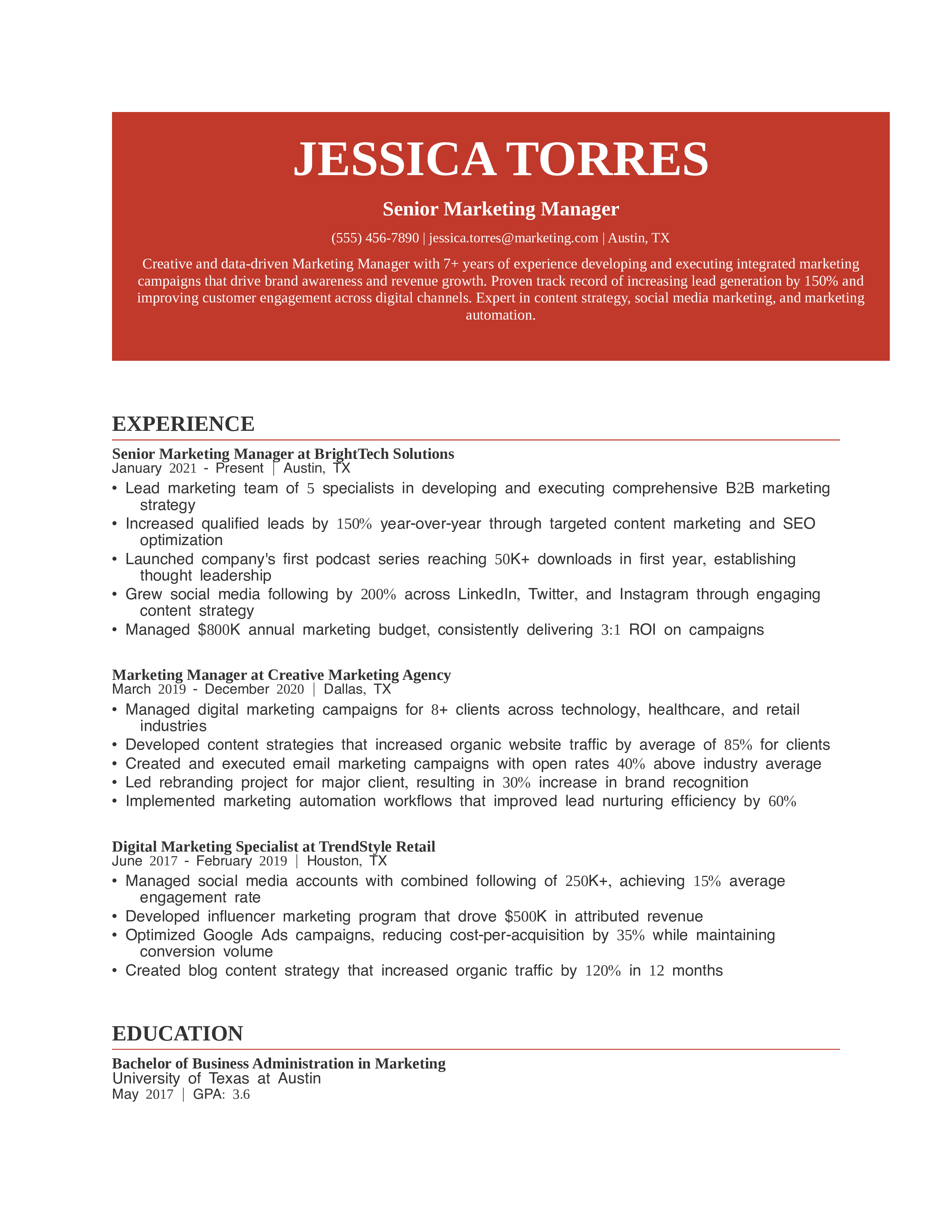 Signal flagship resume template