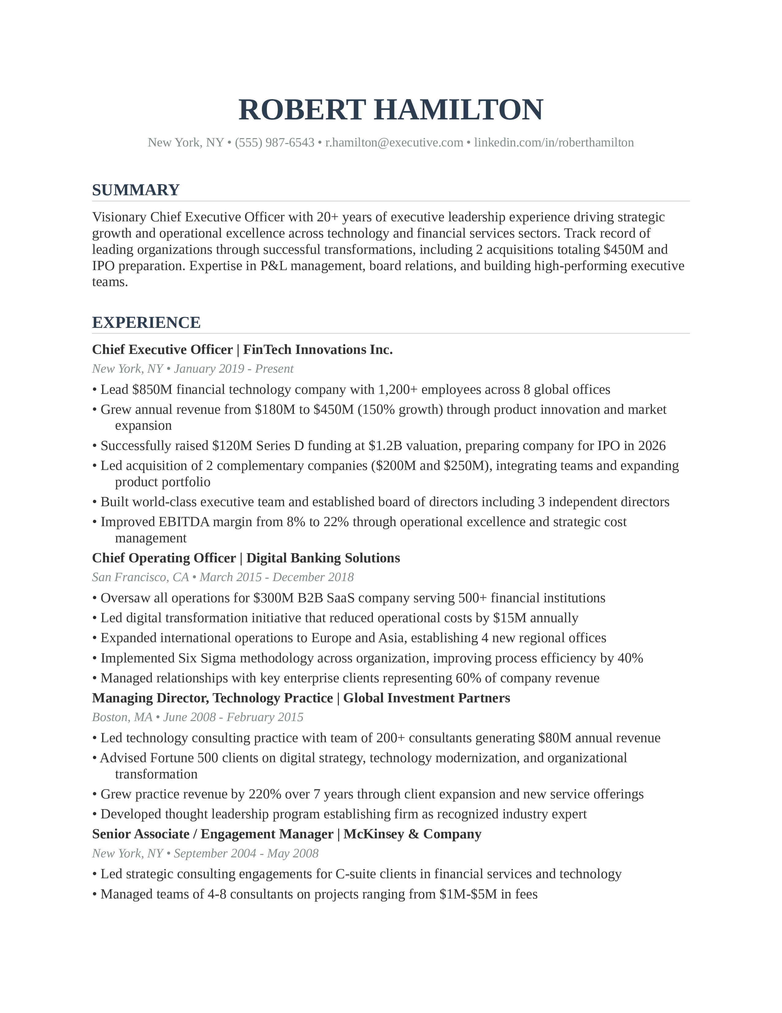 Summit flagship resume template