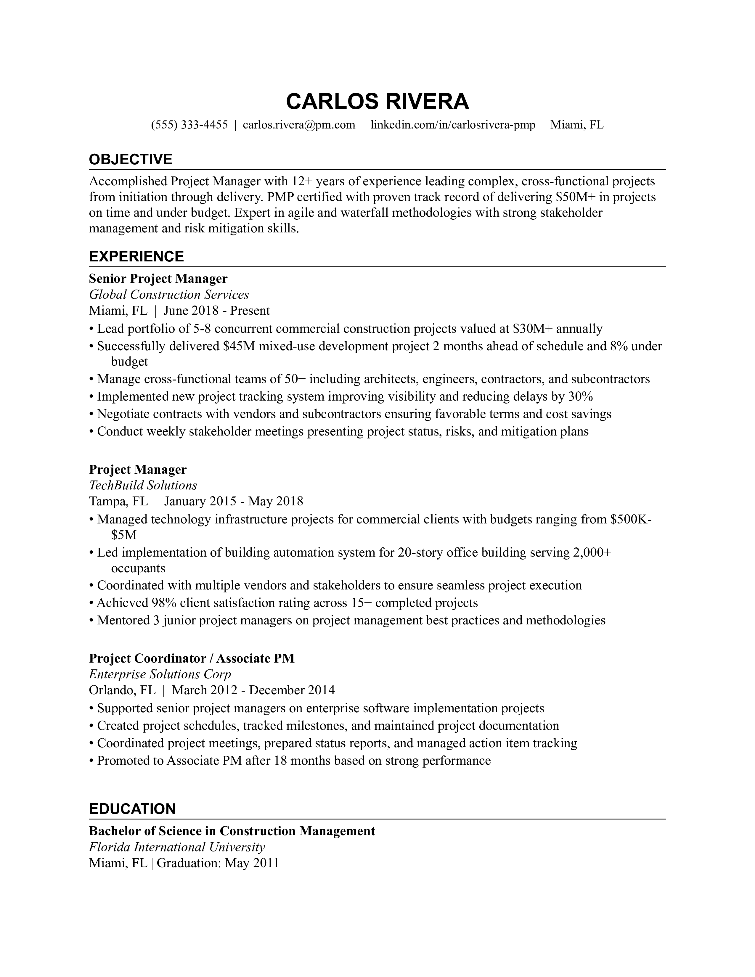 Traditional Resume Template